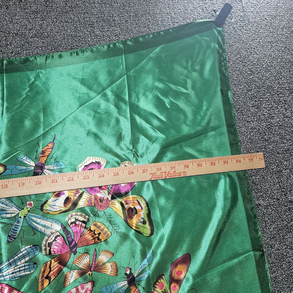 Stunning Abstract Art Silk SCARF 34X34 GORGEOUS Butterfly/moth Colorful Nature - Picture 5 of 6